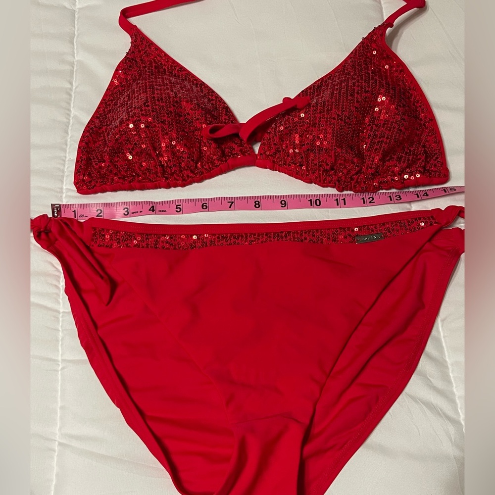Lascana Red Sequin Bikini XL